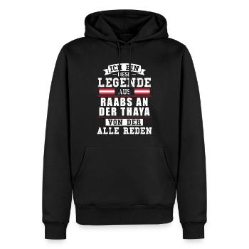 Stadt Raabs an der Thaya Österreich Legende Spruch - Männer Premium Bio Hoodie - Schwarz - Vorne - Nico (187cm)