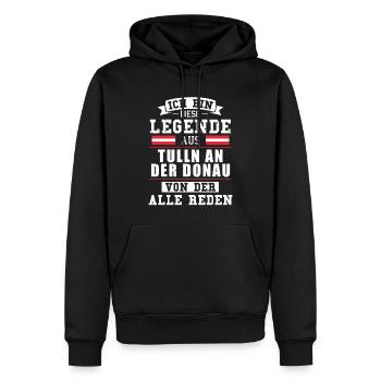 Stadt Tulln an der Donau Österreich Legende Spruch - Männer Premium Bio Hoodie - Schwarz - Vorne - Nico (187cm)