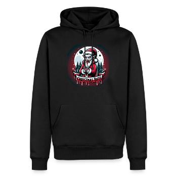 Père Noël vampire - Sweat à capuche Premium bio Homme - noir - Devant - Nico (187cm)