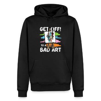 Get Off To A Bad Art - Männer Premium Bio Hoodie - Schwarz - Vorne - Nico (187cm)