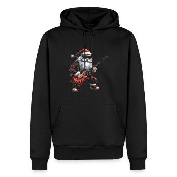 Père Noël Guitare Père Noël - Sweat à capuche Premium bio Homme - noir - Devant - Nico (187cm)