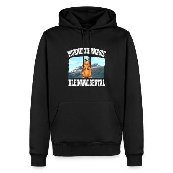 Kleinwalsertal Murmeltier für einen Walser - Männer Premium Bio Hoodie - Schwarz - Vorne - Nico (187cm)