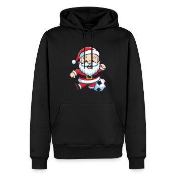 Père Noël Football Sports Noël - Sweat à capuche Premium bio Homme - noir - Devant - Nico (187cm)
