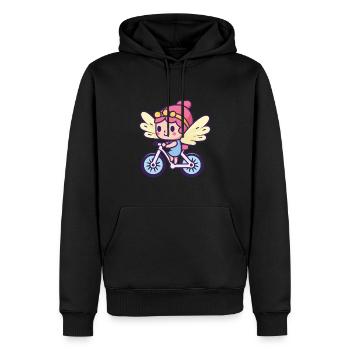 Fée Mignon Vélo Bande Dessinée - Sweat à capuche Premium bio Homme - noir - Devant - Nico (187cm)
