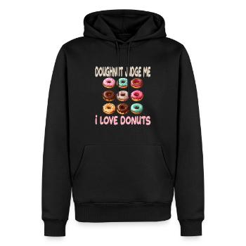 Doughnut Judge Me I Love Donuts für einen - Männer Premium Bio Hoodie - Schwarz - Vorne - Nico (187cm)