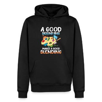 A Good Beginning Makes A Good Blending - Männer Premium Bio Hoodie - Schwarz - Vorne - Nico (187cm)