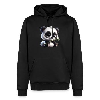 Panda - Sweat à capuche Premium bio Homme - noir - Devant - Nico (187cm)