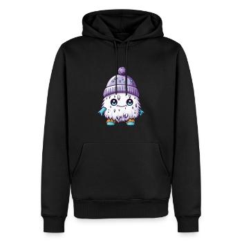 Winter Eskimo Comic Winterlich - Männer Premium Bio Hoodie - Schwarz - Vorne - Nico (187cm)