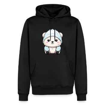 Ours polaire hiver ours polaire Animal Comic - Sweat à capuche Premium bio Homme - noir - Devant - Nico (187cm)