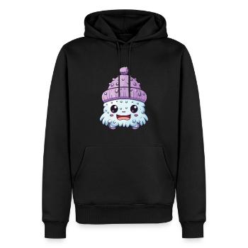 Winter Eskimo Comic Winterlich - Männer Premium Bio Hoodie - Schwarz - Vorne - Nico (187cm)