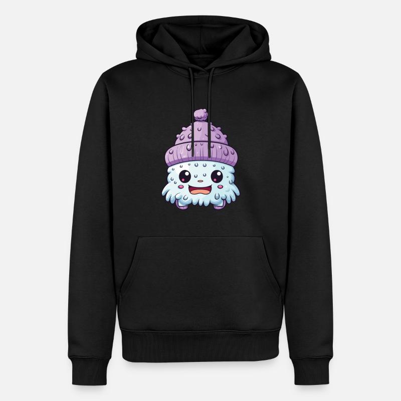 Winter Eskimo Comic Winterlich - Männer Premium Bio Hoodie - Schwarz