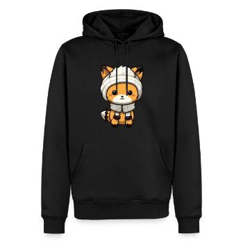 Fuchs Winter Tier Niedlich Comic - Männer Premium Bio Hoodie - Schwarz - Vorne - Nico (187cm)