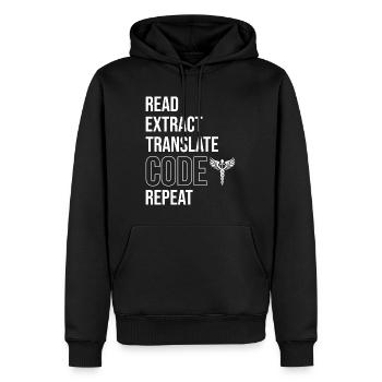 Kodierfachkraft - Männer Premium Bio Hoodie - Schwarz - Vorne - Nico (187cm)