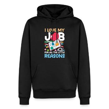 I Love My Job For All The Little Reasons - Männer Premium Bio Hoodie - Schwarz - Vorne - Nico (187cm)