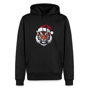 Tiger Kopf Weihnachten Xmas - Männer Premium Bio Hoodie - Schwarz - Vorne - Nico (187cm)