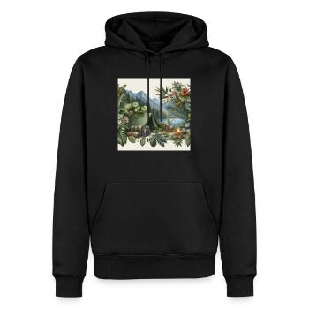 Camp in the jungle - Men’s Premium Organic Hoodie - black - Front - Nico (187cm)