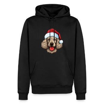 Pudel Hund Kopf Weihnachten Xmas - Männer Premium Bio Hoodie - Schwarz - Vorne - Nico (187cm)