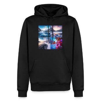 Christmas at the lake - Men’s Premium Organic Hoodie - black - Front - Nico (187cm)