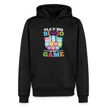 Playing Bingo Is My Game für einen Bingo Spieler - Männer Premium Bio Hoodie - Schwarz - Vorne - Nico (187cm)