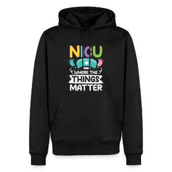 Nicu Where The Things Matter - Männer Premium Bio Hoodie - Schwarz - Vorne - Nico (187cm)