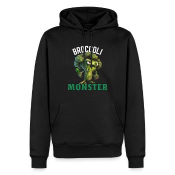 Broccoli Monster - Männer Premium Bio Hoodie - Schwarz - Vorne - Nico (187cm)