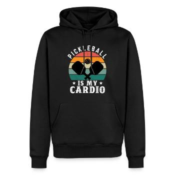 Pickleball Is My Cardio - Männer Premium Bio Hoodie - Schwarz - Vorne - Nico (187cm)