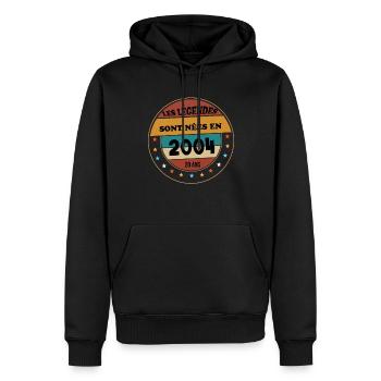 Millésime 2004 Cadeau 20 Ans Homme Anniversaire - Sweat à capuche Premium bio Homme - noir - Devant - Nico (187cm)