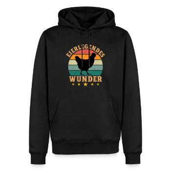Egg-laying miracle - Men’s Premium Organic Hoodie - black - Front - Nico (187cm)
