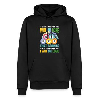 It's Not Whether You Win Or Lose That Counts - Männer Premium Bio Hoodie - Schwarz - Vorne - Nico (187cm)