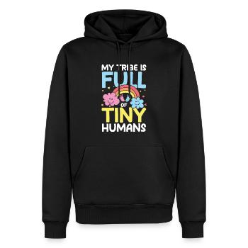 My Tribe Is Full Of Tiny Humans - Männer Premium Bio Hoodie - Schwarz - Vorne - Nico (187cm)