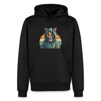 Cat Hoodie - Cat Design - Men’s Premium Organic Hoodie - black - Front - Nico (187cm)