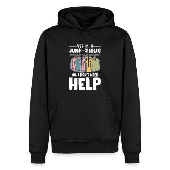 Yes I'm Junk-Ahoic No I Don't Need Help für - Männer Premium Bio Hoodie - Schwarz - Vorne - Nico (187cm)