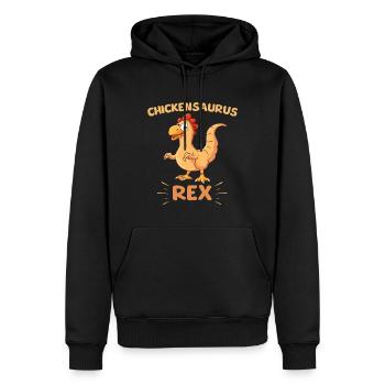 Chickensaurus Rex - Conception de poulet - Sweat à capuche Premium bio Homme - noir - Devant - Nico (187cm)