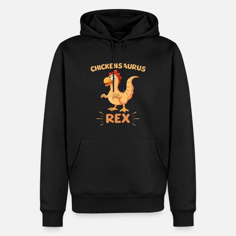 Chickensaurus Rex - Hühnerdesign - Männer Premium Bio Hoodie - Schwarz