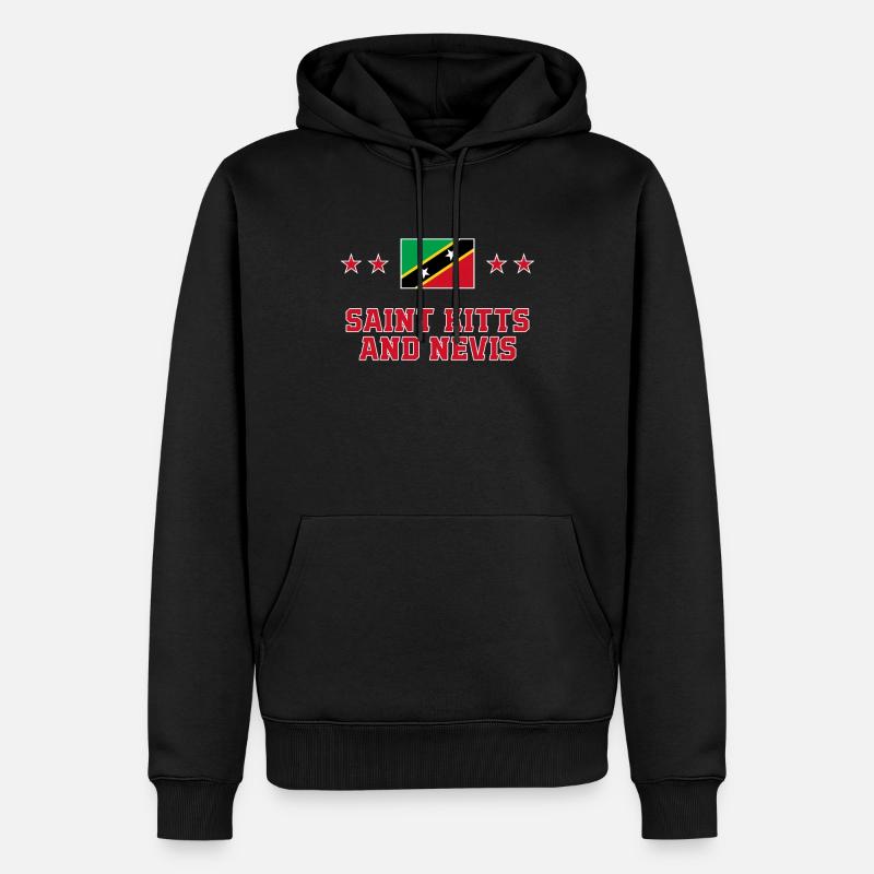 Saint Kitts et Nevis - Sweat à capuche Premium bio Homme - noir