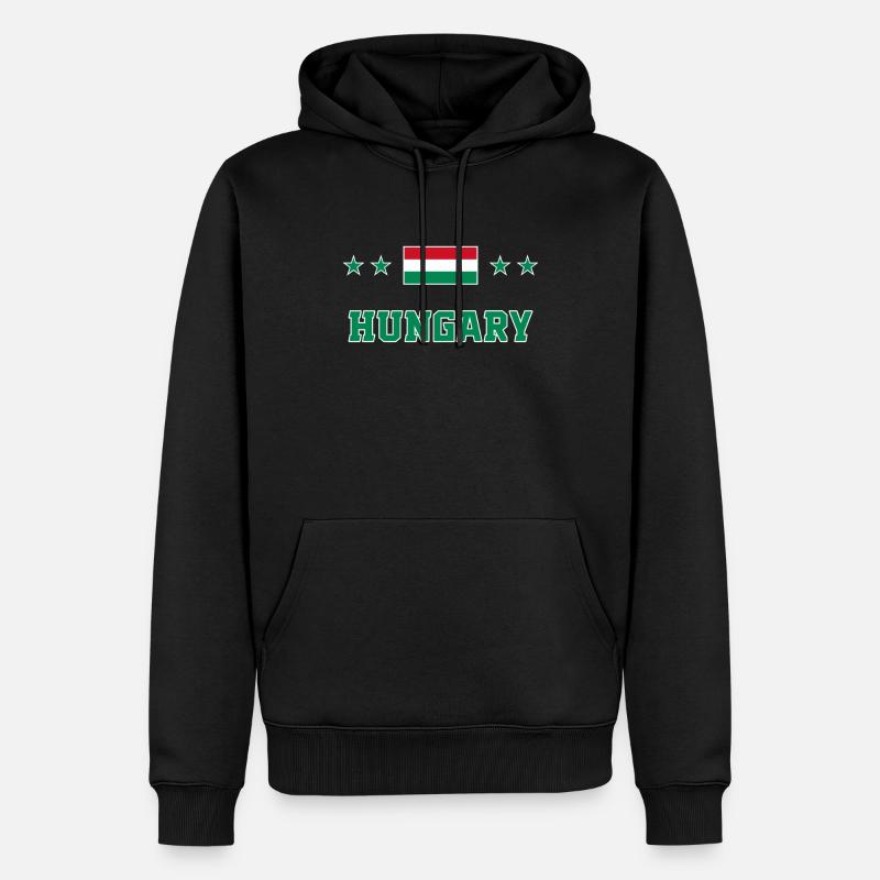 Ungarn - Männer Premium Bio Hoodie - Schwarz