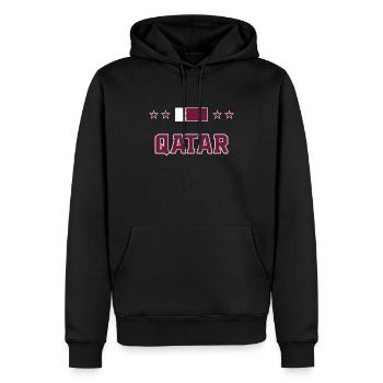 Qatar - Men’s Premium Organic Hoodie - black - Front - Nico (187cm)
