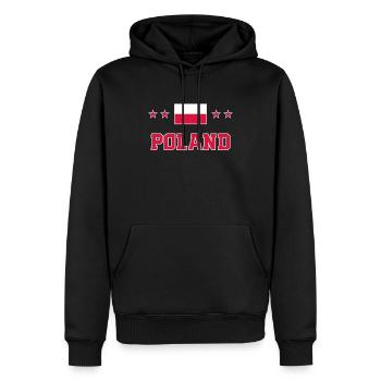 Polen - Männer Premium Bio Hoodie - Schwarz - Vorne - Nico (187cm)