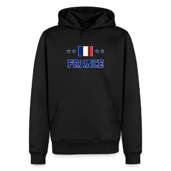 Frankreich - Männer Premium Bio Hoodie - Schwarz - Vorne - Nico (187cm)