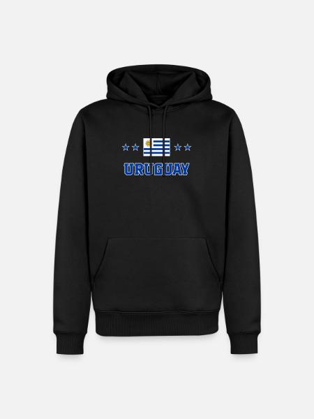 Uruguay - Sweat à capuche Premium bio Homme - noir