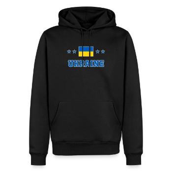 Ukraine - Männer Premium Bio Hoodie - Schwarz - Vorne - Nico (187cm)