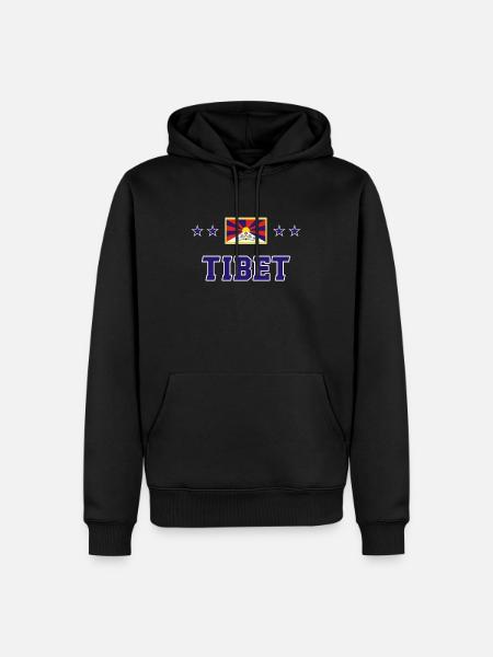 Tibet - Sweat à capuche Premium bio Homme - noir