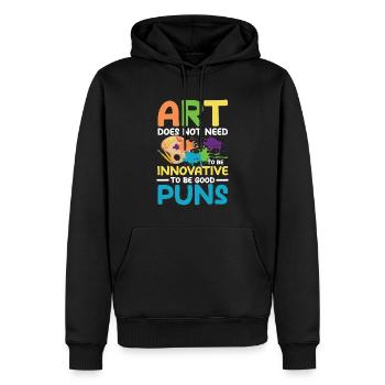 Art Does Not Feed To Be Innovative To Be Good Pun - Männer Premium Bio Hoodie - Schwarz - Vorne - Nico (187cm)