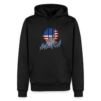 Amérique du Nord - Sweat à capuche Premium bio Homme - noir - Devant - Nico (187cm)