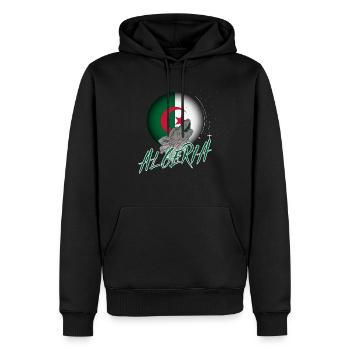 Algerien - Männer Premium Bio Hoodie - Schwarz - Vorne - Nico (187cm)