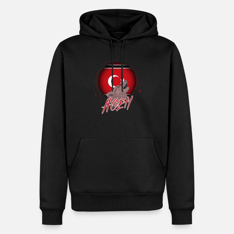 Aceh - Sweat à capuche Premium bio Homme - noir