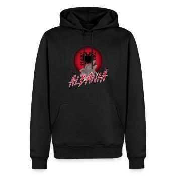 Albanien - Männer Premium Bio Hoodie - Schwarz - Vorne - Nico (187cm)
