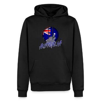 Australie - Sweat à capuche Premium bio Homme - noir - Devant - Nico (187cm)