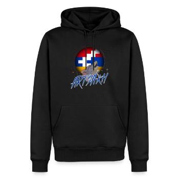 Artsakh - Sweat à capuche Premium bio Homme - noir - Devant - Nico (187cm)