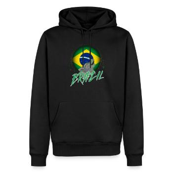 Brasilien - Männer Premium Bio Hoodie - Schwarz - Vorne - Nico (187cm)